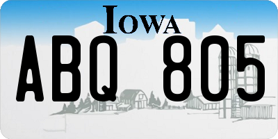 IA license plate ABQ805