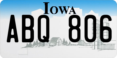 IA license plate ABQ806