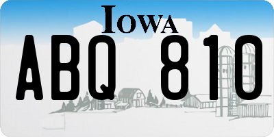 IA license plate ABQ810