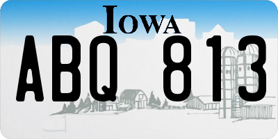 IA license plate ABQ813