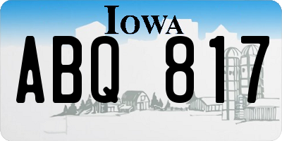 IA license plate ABQ817