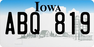 IA license plate ABQ819
