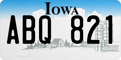 IA license plate ABQ821