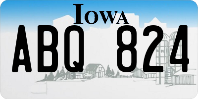 IA license plate ABQ824