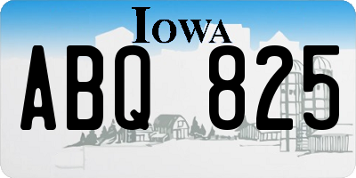 IA license plate ABQ825