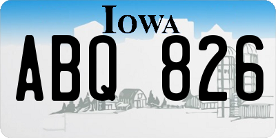 IA license plate ABQ826