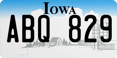 IA license plate ABQ829