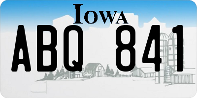 IA license plate ABQ841