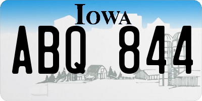 IA license plate ABQ844