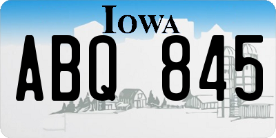 IA license plate ABQ845