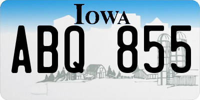 IA license plate ABQ855