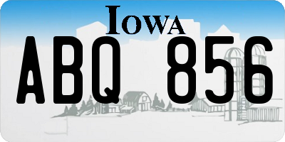 IA license plate ABQ856