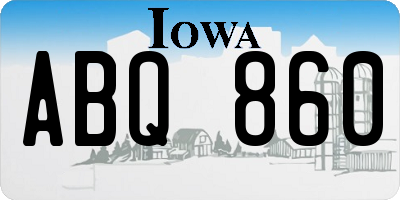 IA license plate ABQ860