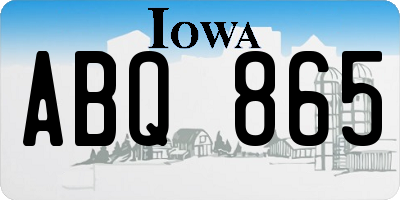 IA license plate ABQ865