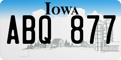 IA license plate ABQ877
