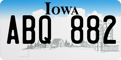 IA license plate ABQ882