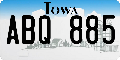 IA license plate ABQ885