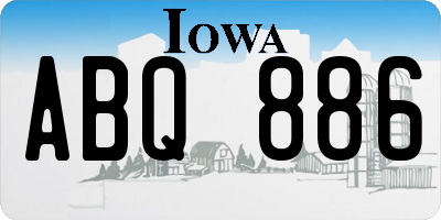 IA license plate ABQ886