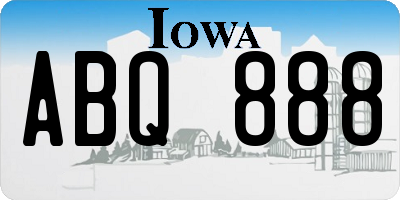 IA license plate ABQ888