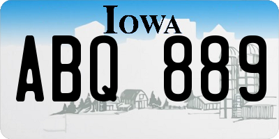 IA license plate ABQ889