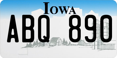IA license plate ABQ890