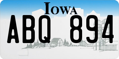 IA license plate ABQ894