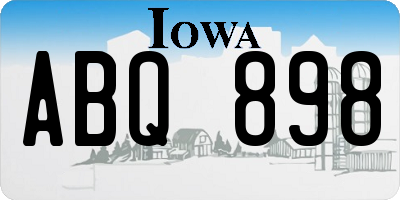IA license plate ABQ898