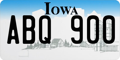 IA license plate ABQ900