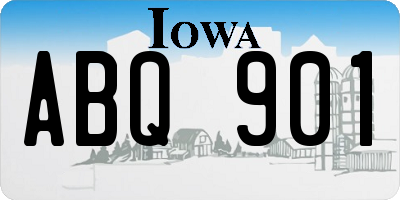 IA license plate ABQ901