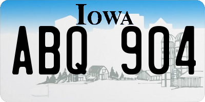 IA license plate ABQ904