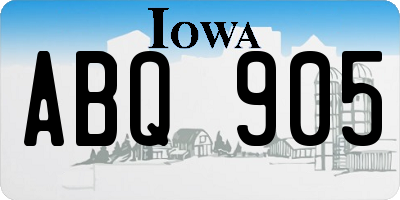 IA license plate ABQ905