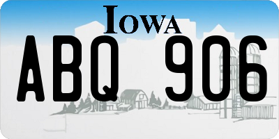 IA license plate ABQ906