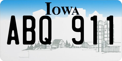 IA license plate ABQ911