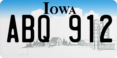 IA license plate ABQ912