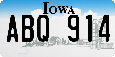 IA license plate ABQ914