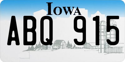 IA license plate ABQ915