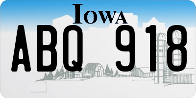 IA license plate ABQ918