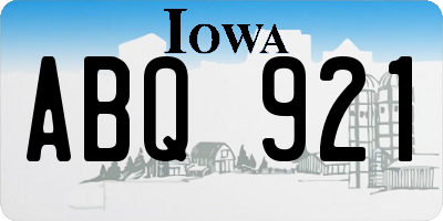 IA license plate ABQ921