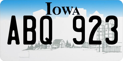 IA license plate ABQ923