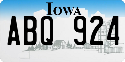 IA license plate ABQ924