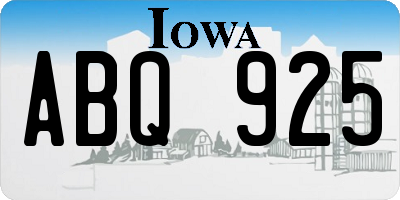 IA license plate ABQ925