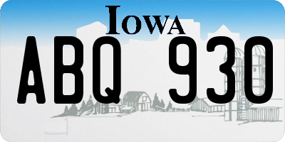 IA license plate ABQ930