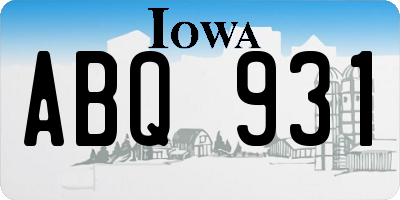 IA license plate ABQ931