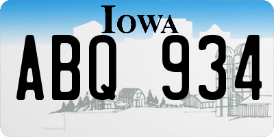 IA license plate ABQ934