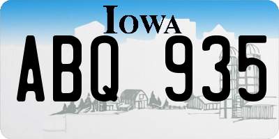 IA license plate ABQ935