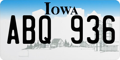 IA license plate ABQ936