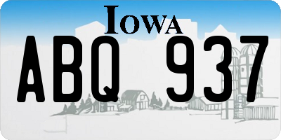 IA license plate ABQ937