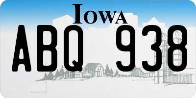 IA license plate ABQ938