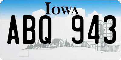 IA license plate ABQ943