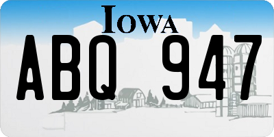 IA license plate ABQ947